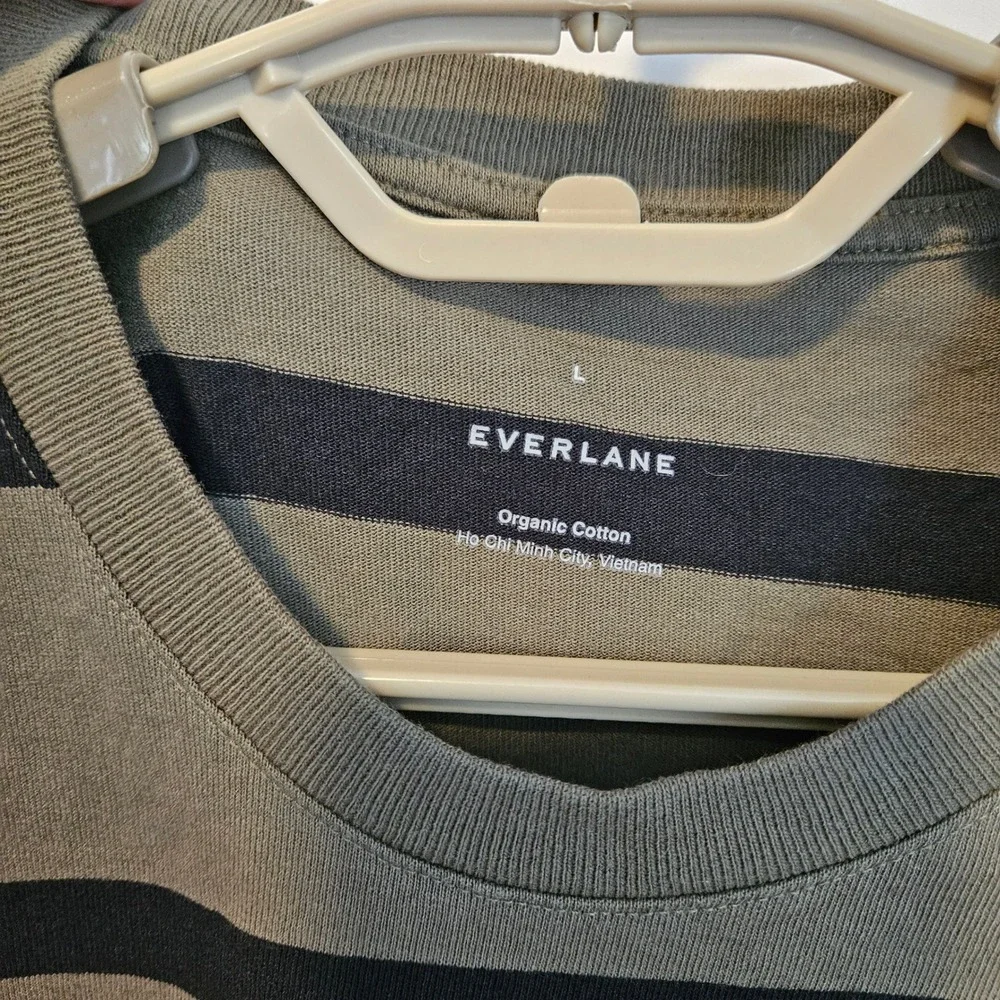 Everlane Mens T-Shirt Organic Cotton Striped Basic Casual Short Sleeve Staple - Picture 3 of 6